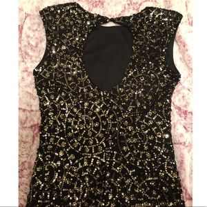 PromGirl | Dresses | Black And Gold Sequins Dress | Poshmark